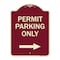 Signmission Permit Parking With Right Arrow Heavy-Gauge Aluminum Architectural Sign, 24" x 18", BU-1824-23326 A-DES-BU-1824-23326 - alternate 1